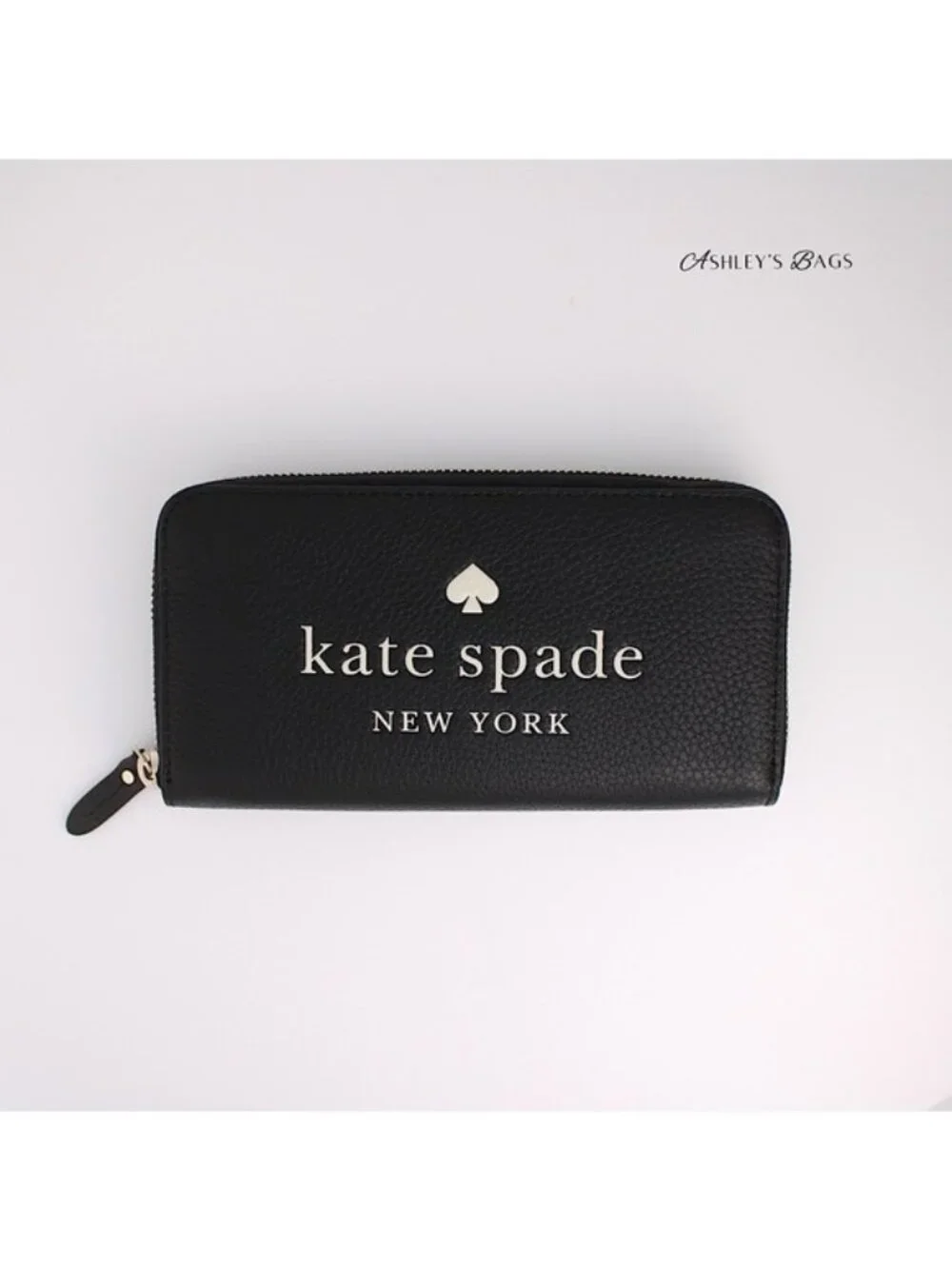 Kate Spade Ella Pebbled Leather Large Continental Wallet In Black